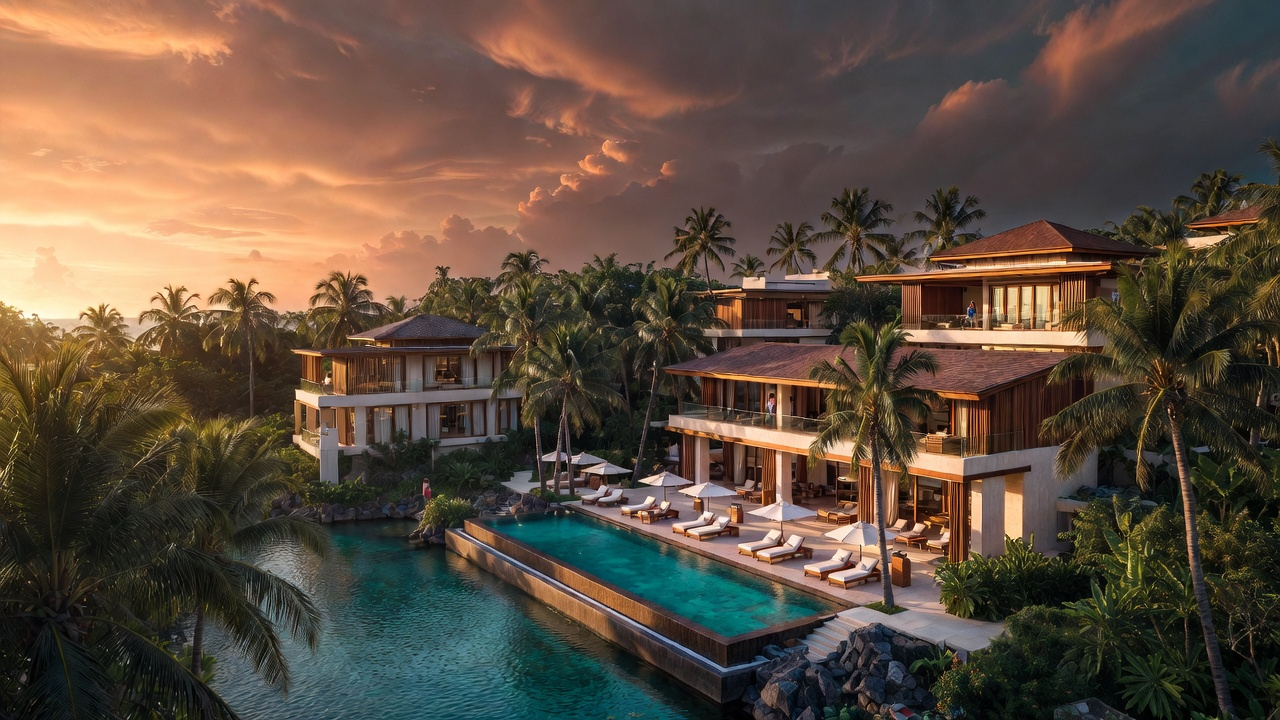 Luxury Thai hotel resort with pool